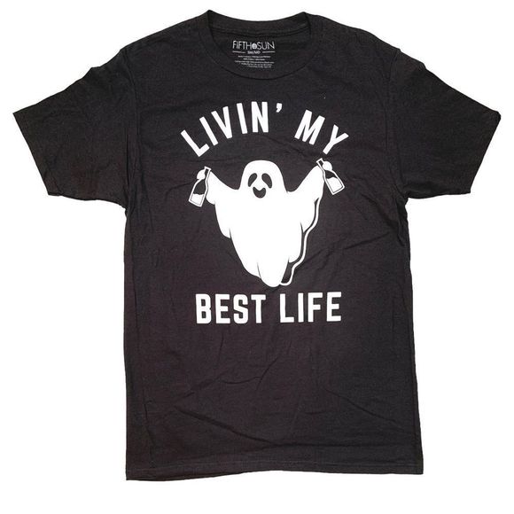 Fifth Sun Tops - Livin My Best Life Black Ghost Tee